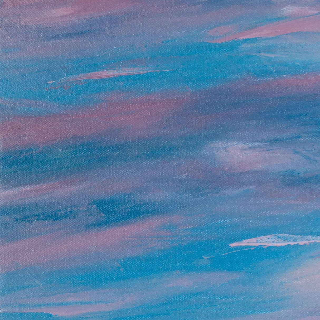 Original Abstract Oil Painting on Canvas - Morning glow over the sea