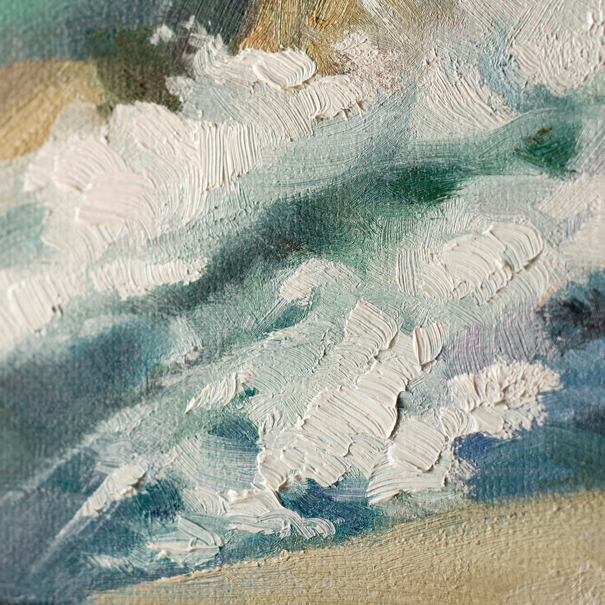 Original Serene Seascape Oil Painting on Canvas 20x24" - Signed Coastal Wall Art