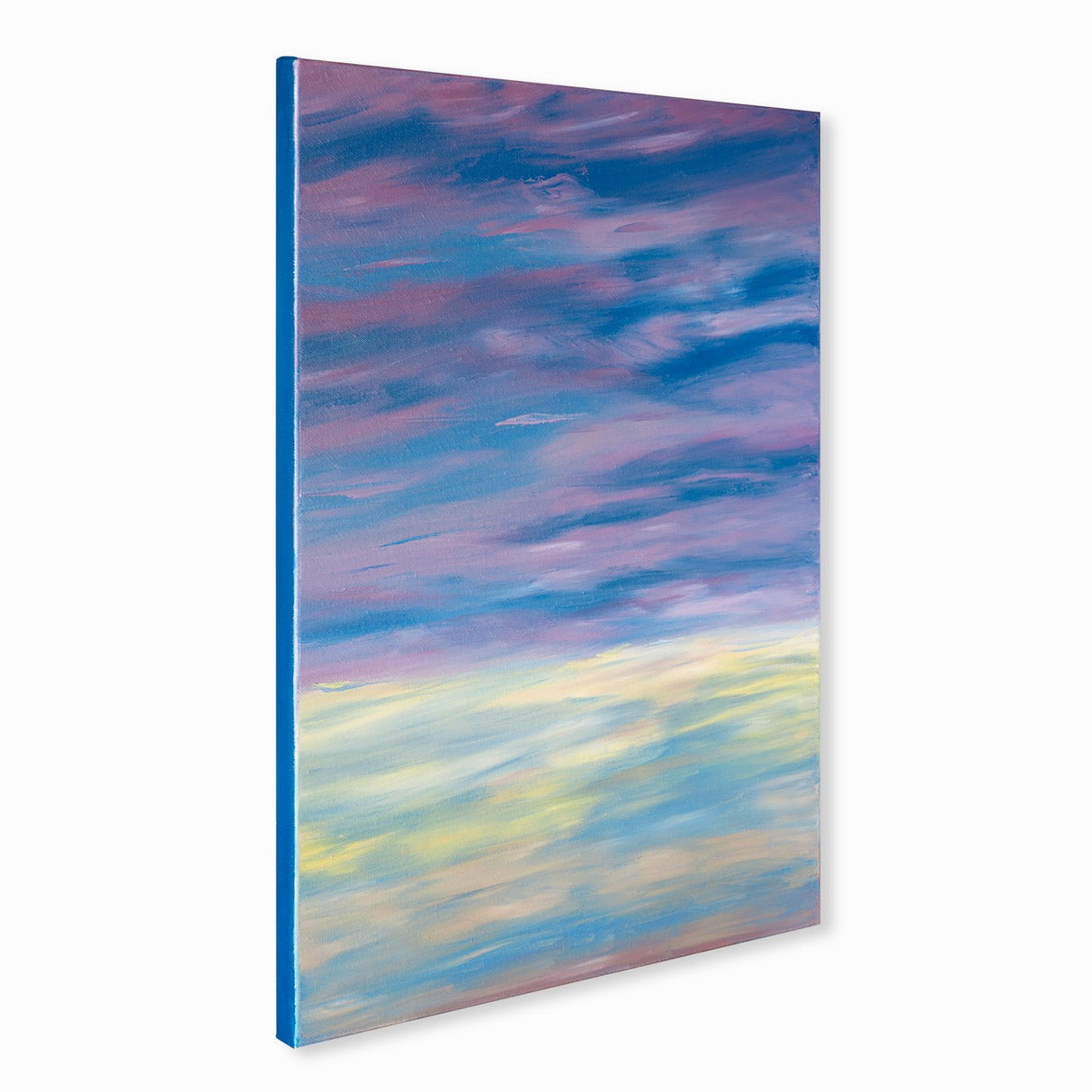 Original Abstract Oil Painting on Canvas - Morning glow over the sea