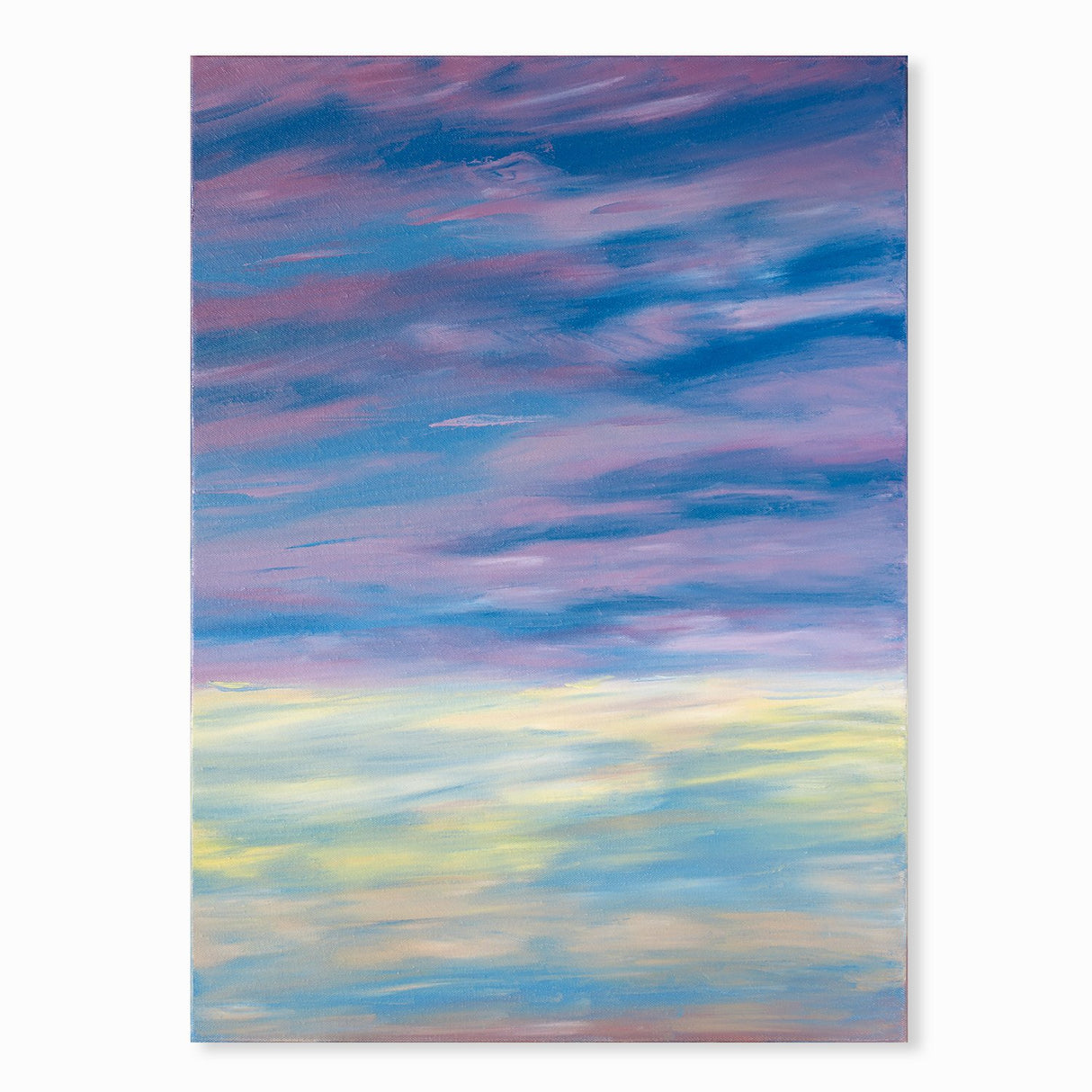 Original Abstract Oil Painting on Canvas - Morning glow over the sea