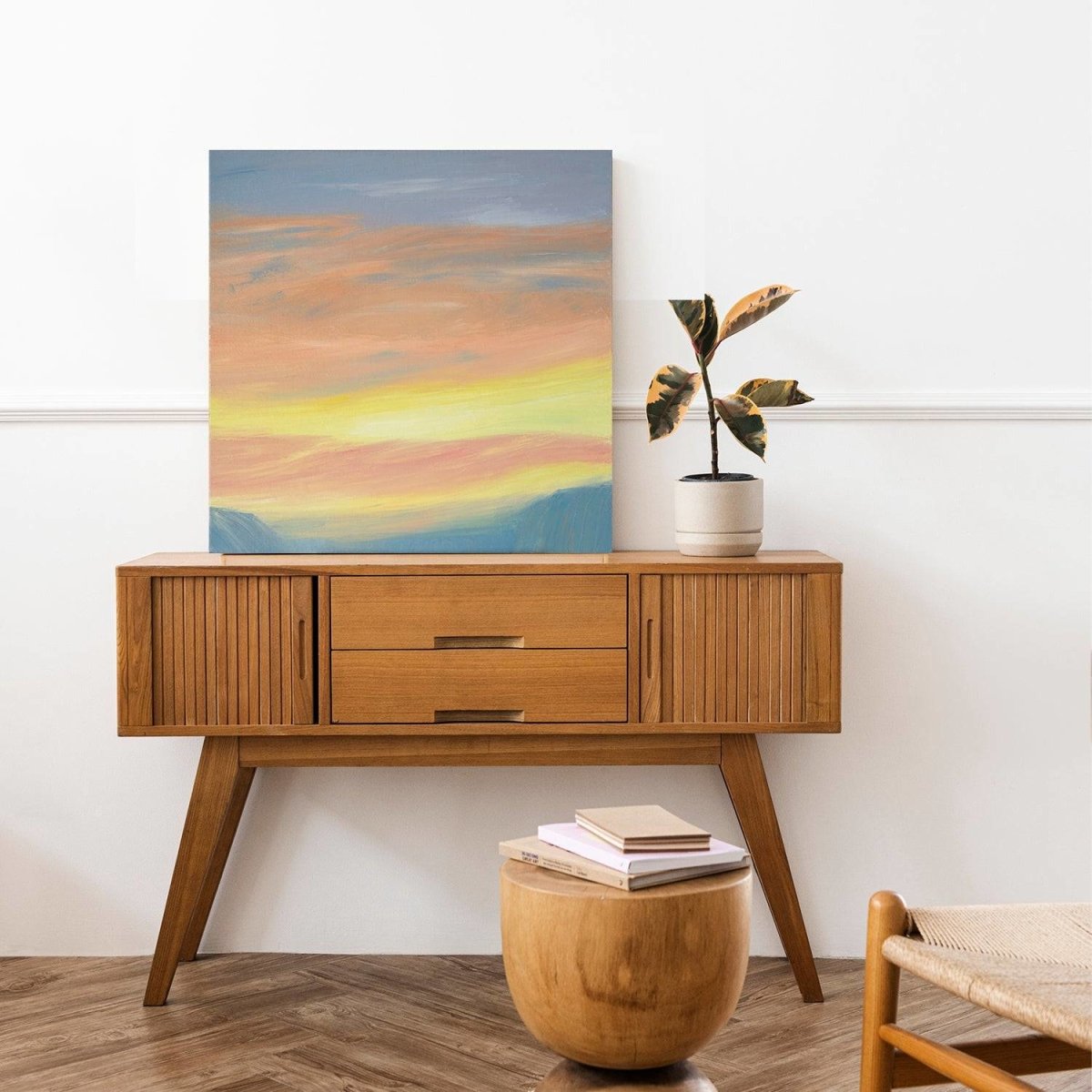 Original Art | Abstract Oil Painting | Oil on Canvas | Sunrise | 60cm x 60cm - LohillArt