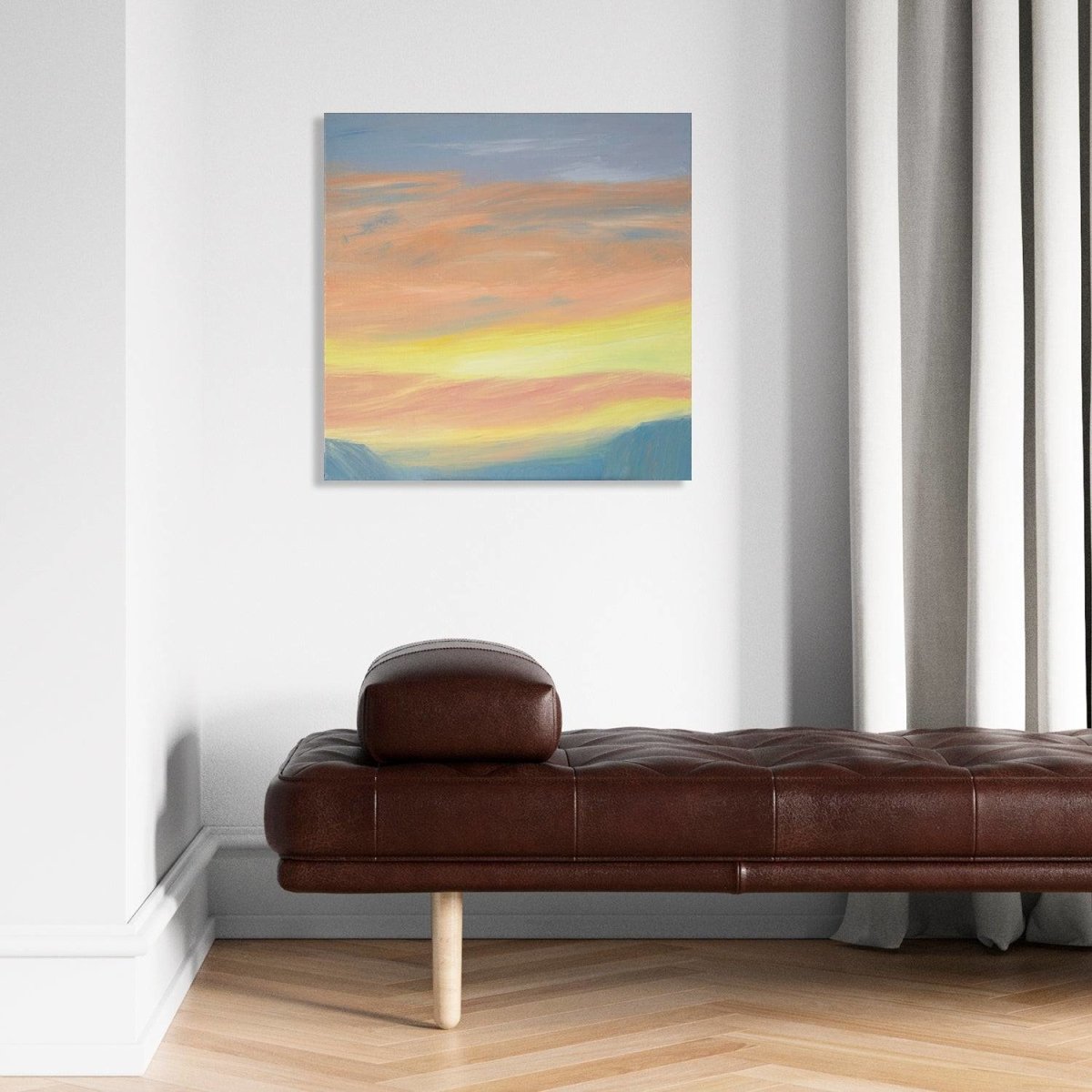 Original Art | Abstract Oil Painting on Canvas | Sunrise | 24 x 24 inches