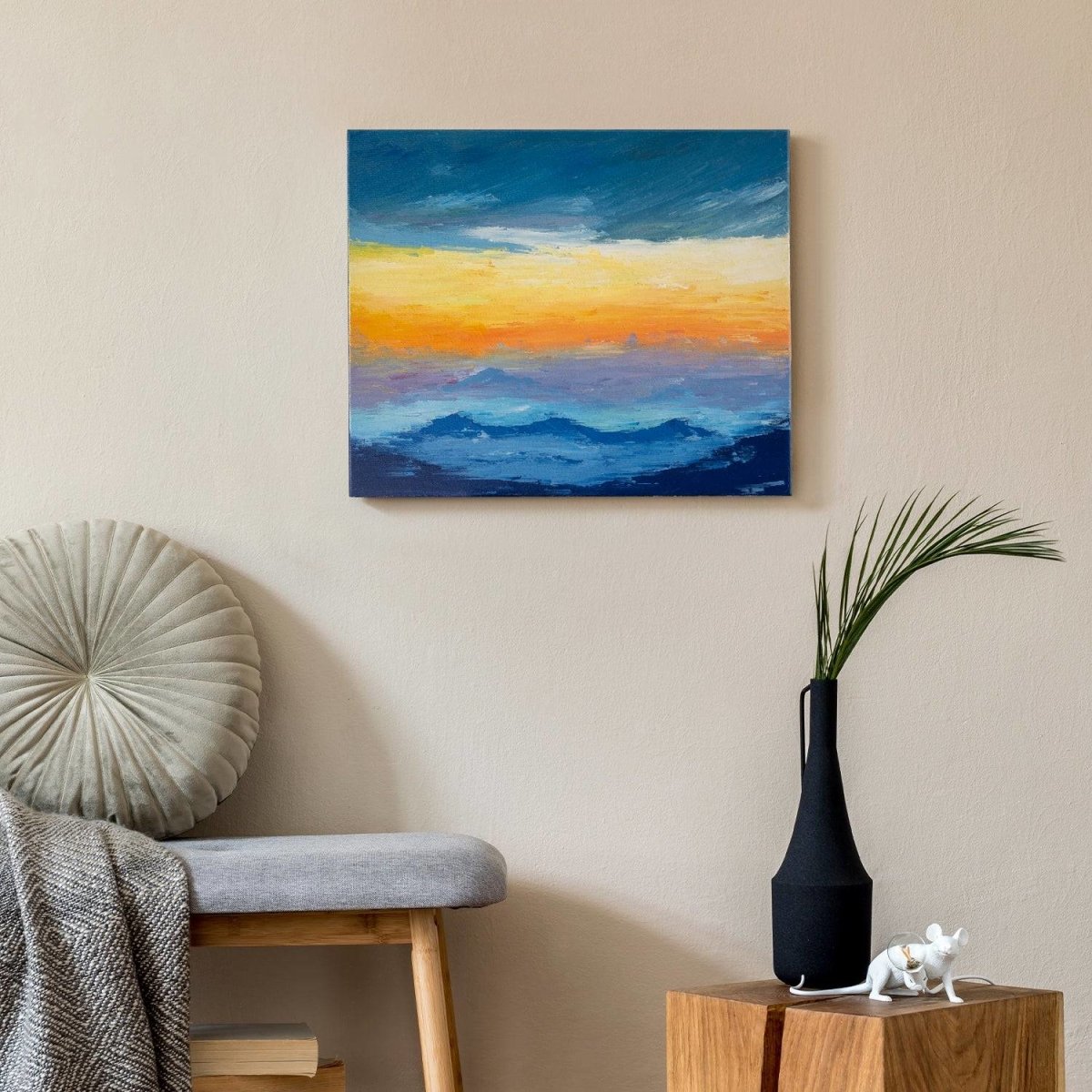 Original Art | Abstract Oil Painting | Oil on Canvas | Sunrise | 60cm x 50cm - LohillArt
