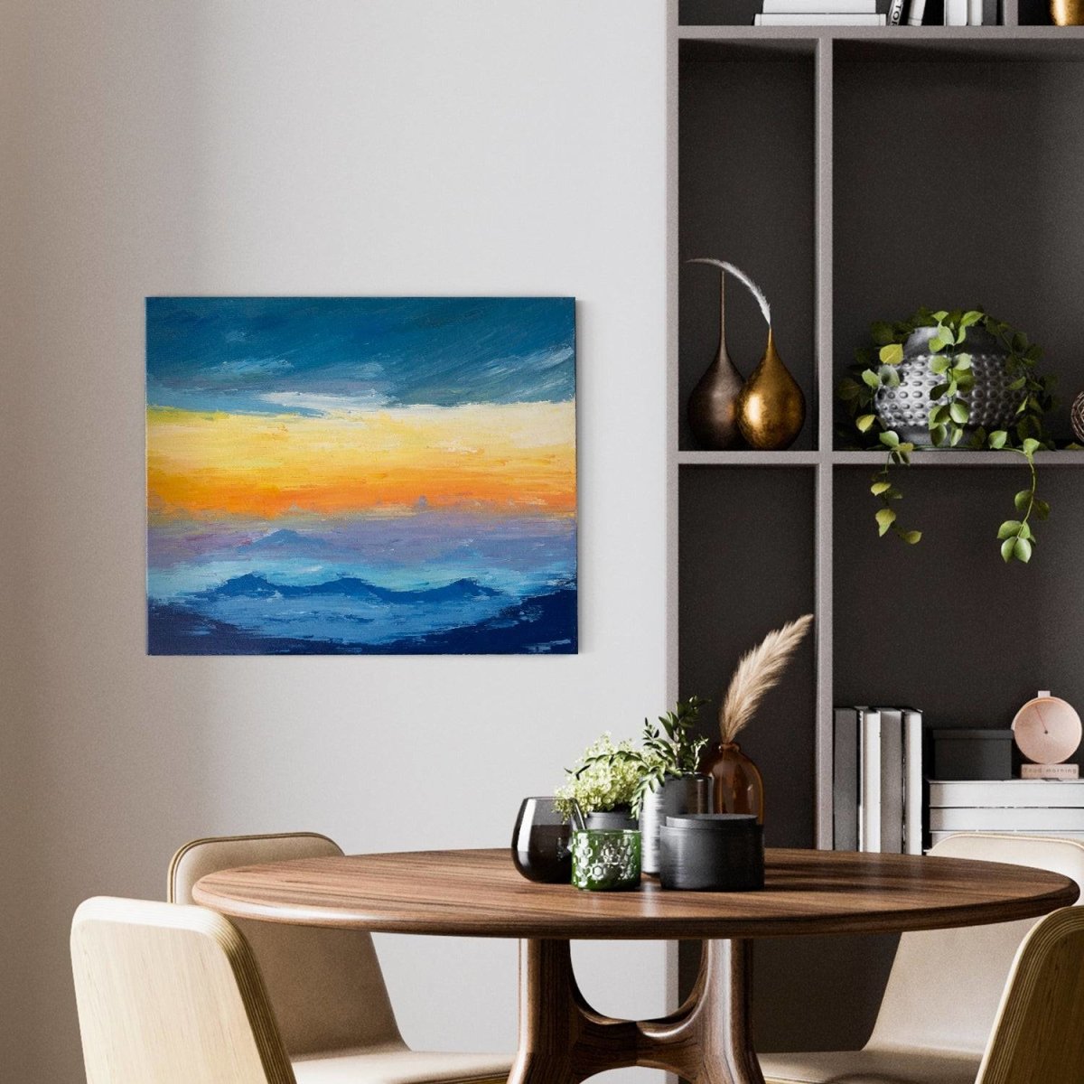 Original Art | Abstract Oil Painting | Oil on Canvas | Sunrise | 60cm x 50cm - LohillArt