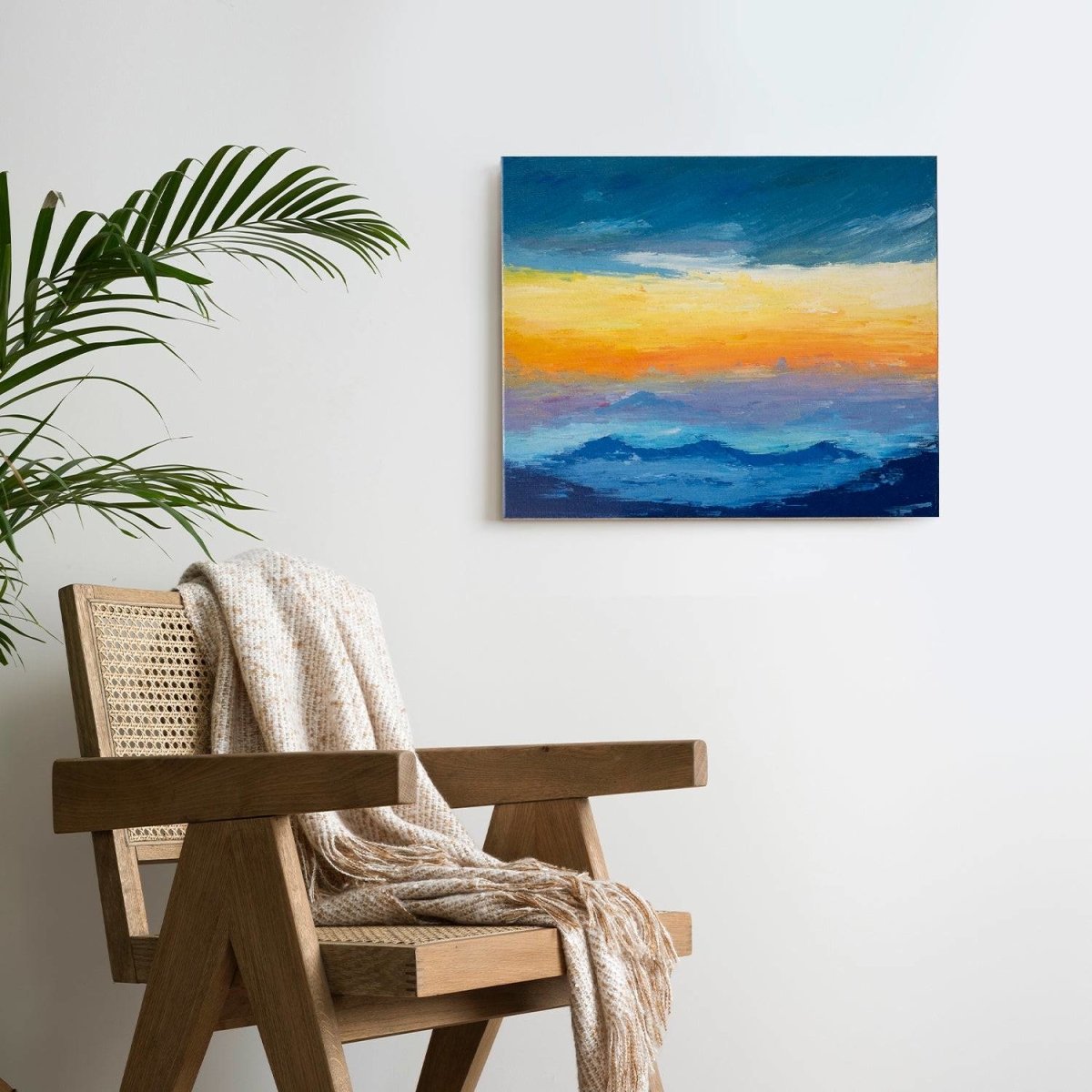 Original Art | Abstract Oil Painting | Oil on Canvas | Sunrise | 60cm x 50cm - LohillArt