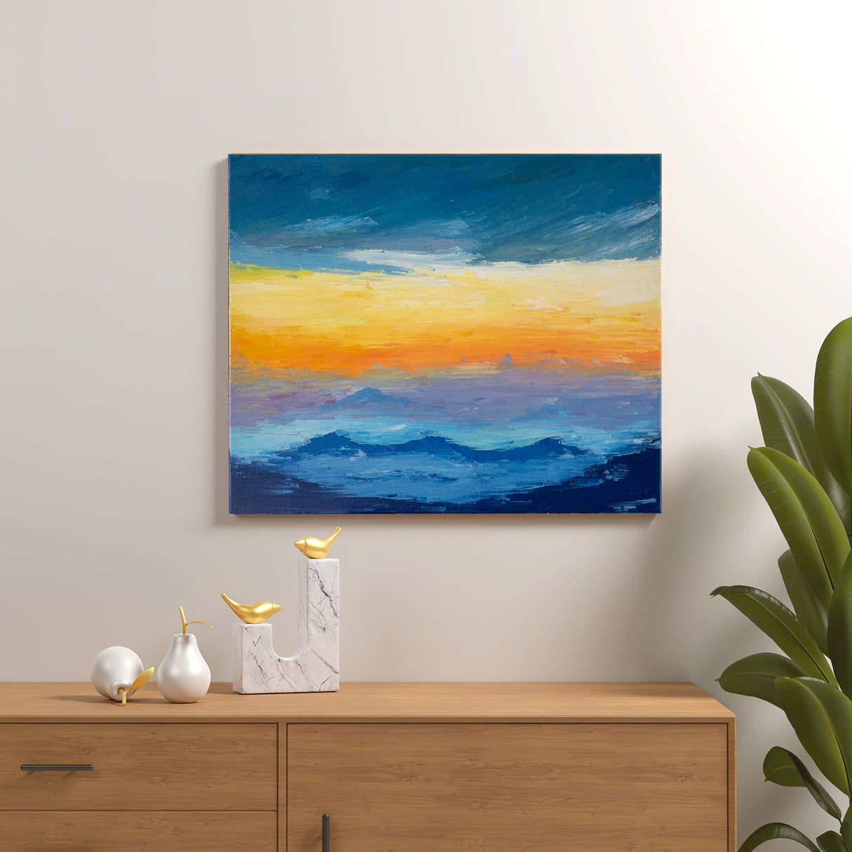 Original Art | Abstract Oil Painting | Oil on Canvas | Sunrise | 60cm x 50cm - LohillArt