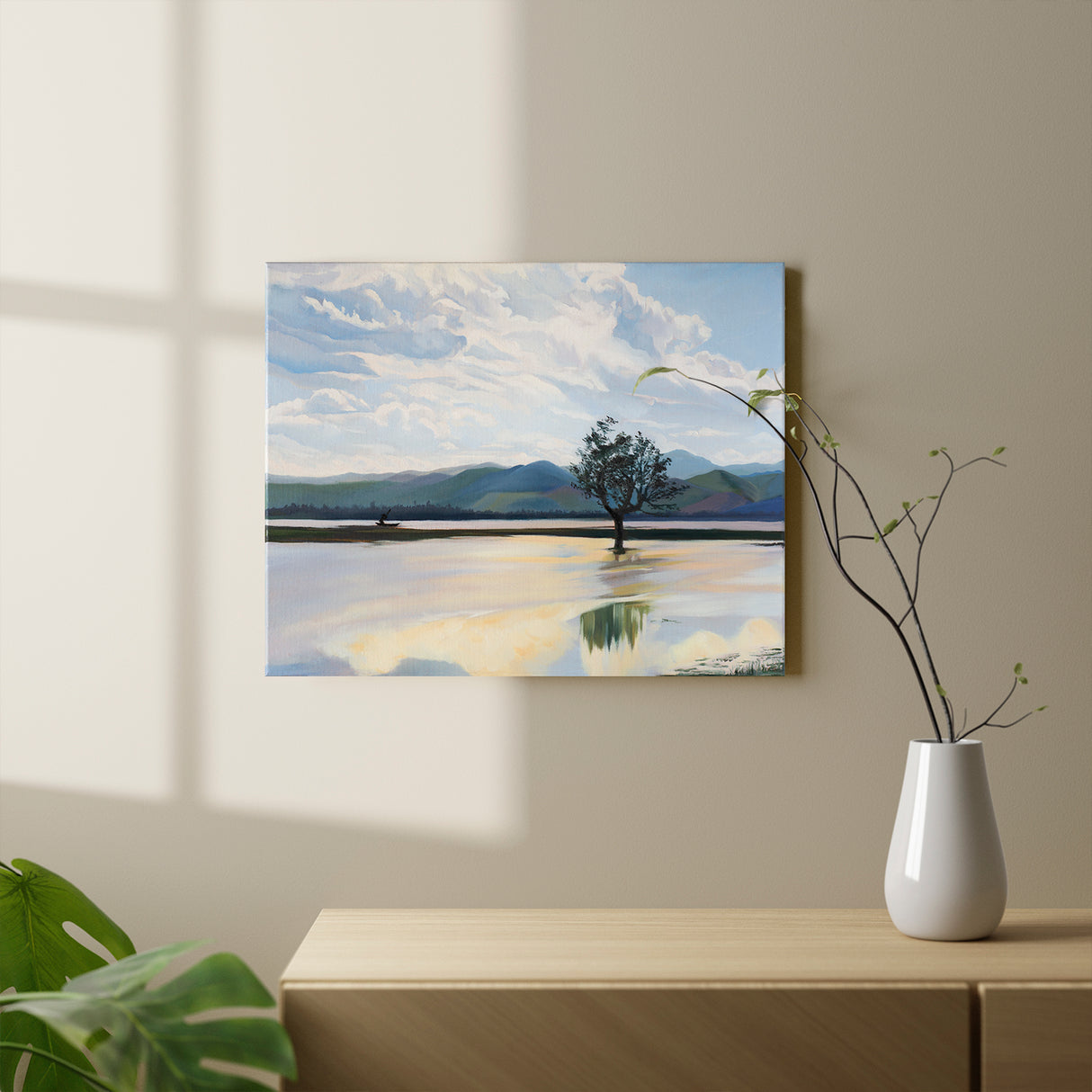 LohillArt Original Art | Landscape Oil Painting on Canvas | By the Lake | 20 x 16 inches