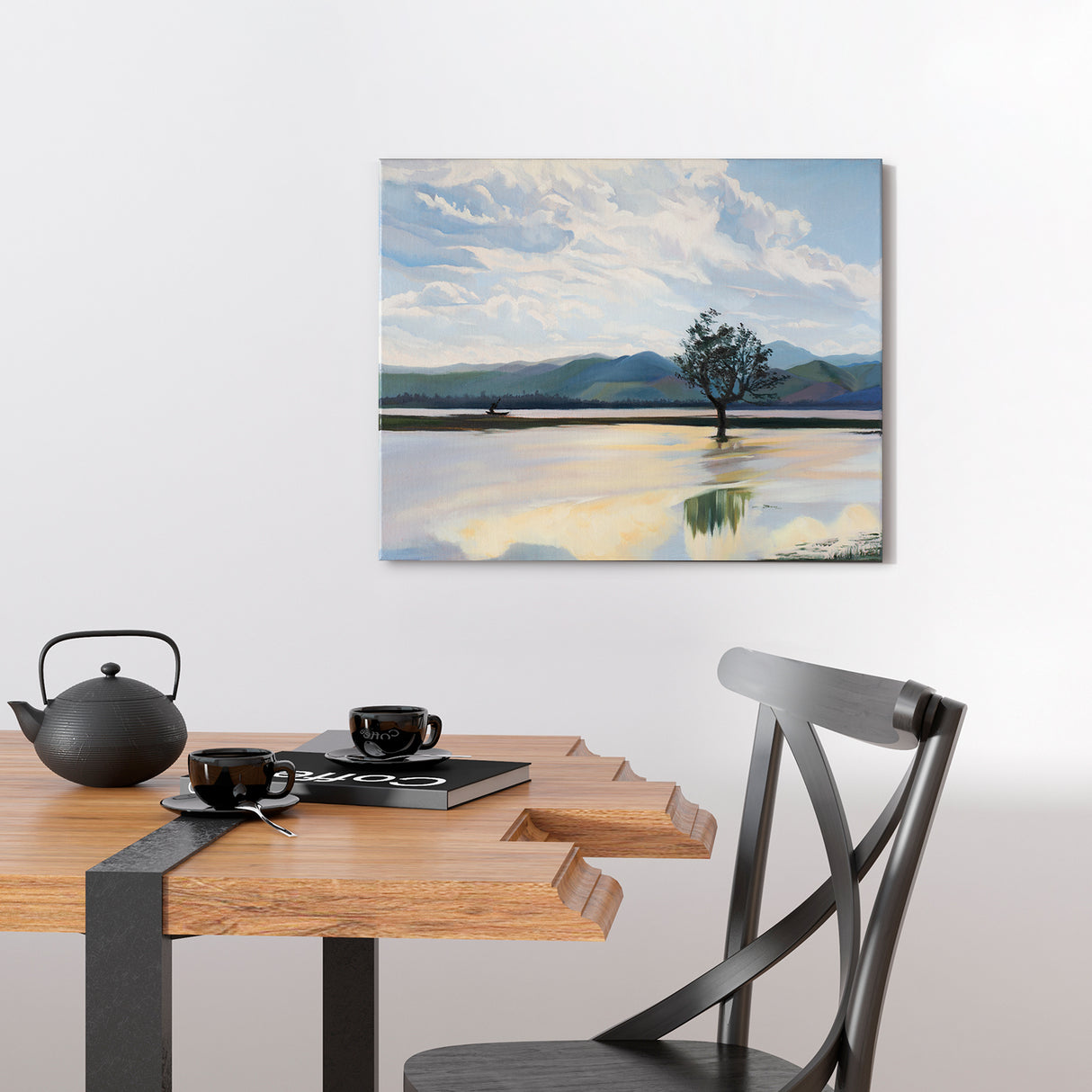 LohillArt Original Art | Landscape Oil Painting on Canvas | By the Lake | 20 x 16 inches