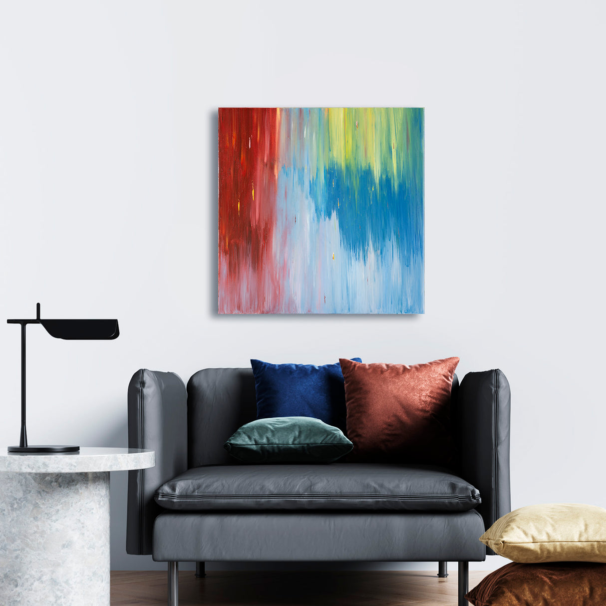 Large Abstract Oil Painting on Canvas 24x24" - Original Modern Art