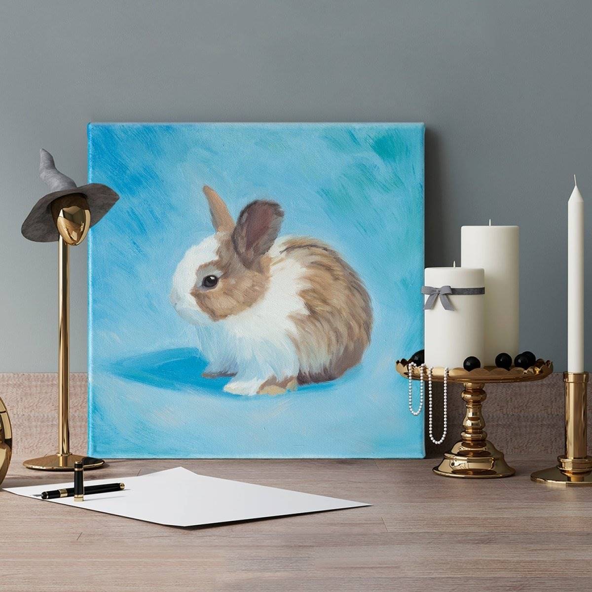 Original Oil Painting on Canvas - Rabbit #AT3