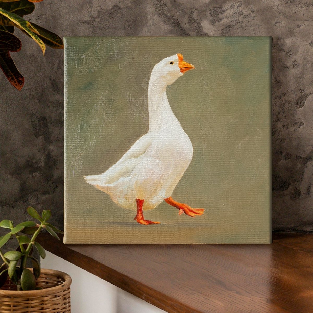 Original Oil Painting on Canvas - Goose
