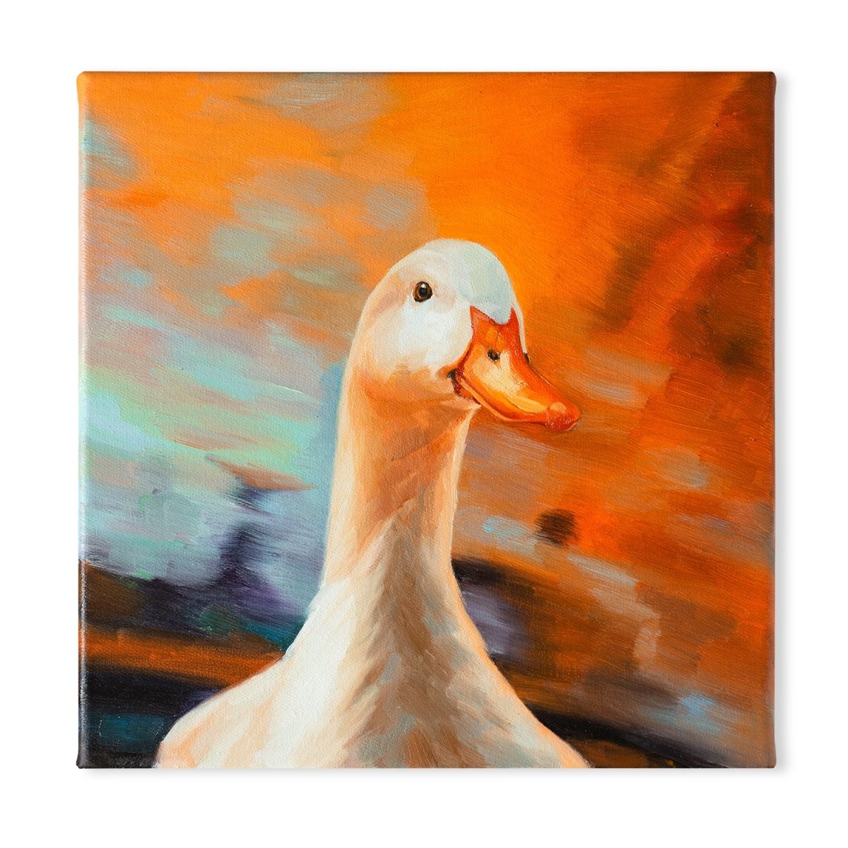 Original Oil Painting on Canvas - Duck