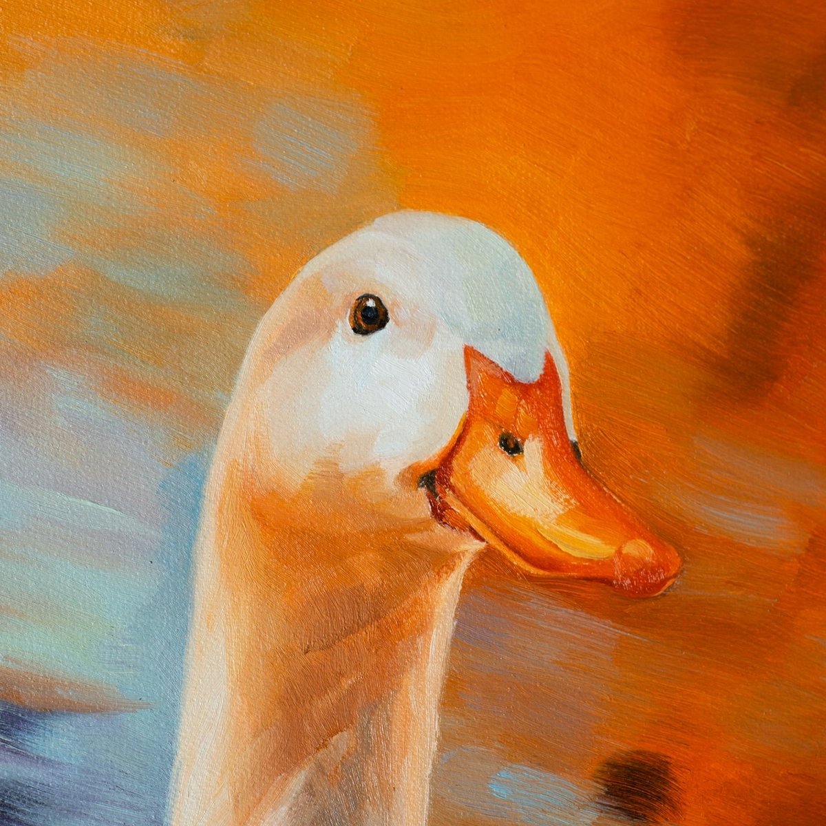Original Oil Painting on Canvas - Duck