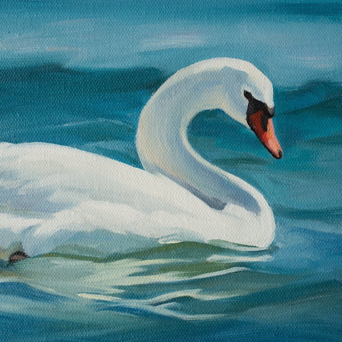 Original Oil Painting on Canvas - Swan