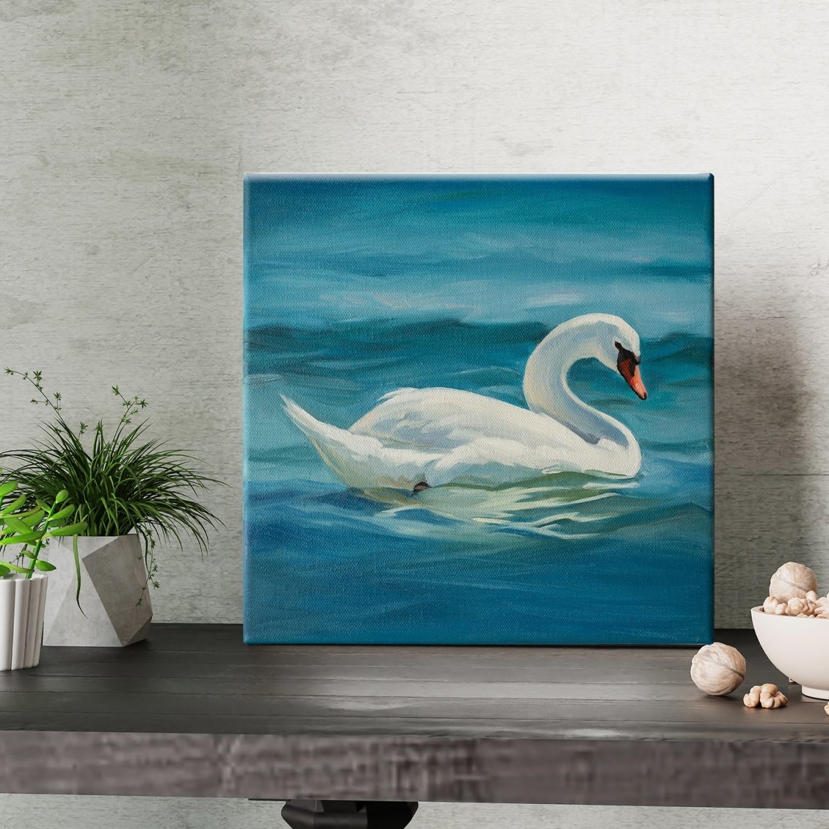 Original Oil Painting on Canvas - Swan