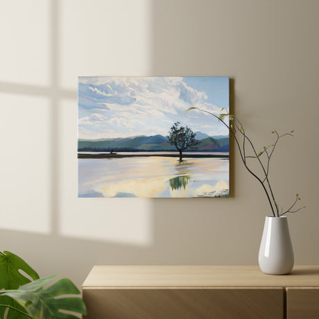 LohillArt Original Art | Landscape Oil Painting on Canvas | By the Lake | 20 x 16 inches