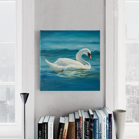 Original Oil Painting on Canvas  - Swan